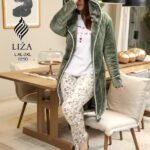 بيجامة ستايليش جرينري 3 قطع – Stylish Greenery Pajama Home Wear 3 Pieces
