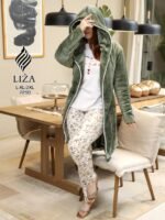 بيجامة ستايليش جرينري 3 قطع – Stylish Greenery Pajama Home Wear 3 Pieces