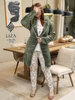 ⁦بيجامة ستايليش جرينري 3 قطع – Stylish Greenery Pajama Home Wear 3 Pieces⁩ - الصورة ⁦2⁩