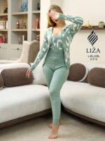 بيجامة شيك إندور ستايل 3 قطع – Chic Indoor Style Pajama Home Wear 3 Pieces