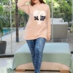 ميدنايت ستارز كم طويل – Midnight Stars Long Sleeve Home Wear