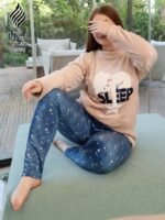 ⁦ميدنايت ستارز كم طويل – Midnight Stars Long Sleeve Home Wear⁩ - الصورة ⁦3⁩