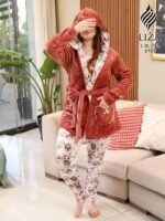 ⁦بيجامة رومانتيك بريك 3 قطع – Romantic Brick Pajama Home Wear 3 Pieces⁩ - الصورة ⁦2⁩
