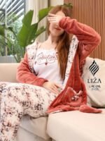⁦بيجامة رومانتيك بريك 3 قطع – Romantic Brick Pajama Home Wear 3 Pieces⁩ - الصورة ⁦3⁩