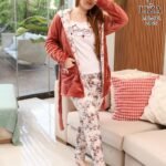 بيجامة رومانتيك بريك 3 قطع – Romantic Brick Pajama Home Wear 3 Pieces