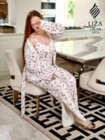 ⁦ترنج بيتي ليزا فلورا بريز 3 قطع – Liza Flora Breez Home Wear 3 Pieces⁩ - الصورة ⁦3⁩