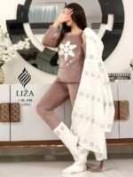 ⁦بيجامة وينتر فروست 4 قطع – Winter Frost Pajama Home Wear 4 Pieces⁩ - الصورة ⁦3⁩