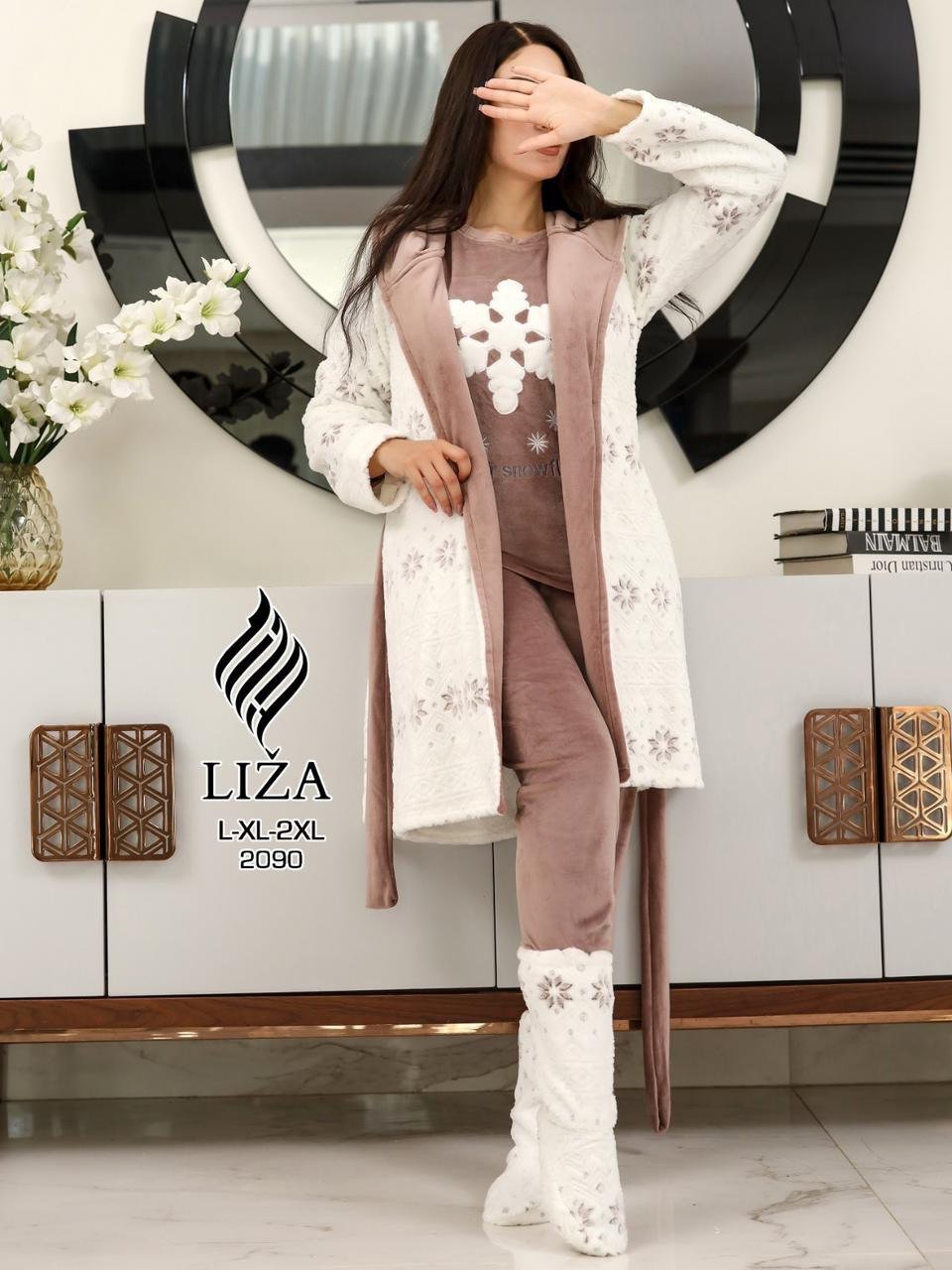 6035015902786423878 بيجامة وينتر فروست 4 قطع – Winter Frost Pajama Home Wear 4 Pieces - الصورة 1