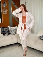 ⁦بيجامة صن سيت بلوسوم 3 قطع – Sunset Blossom Pajama Home Wear 3 Pieces⁩ - الصورة ⁦4⁩
