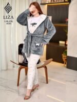 ⁦بيجامة جراي كلاود 3 قطع – Grey Cloud Pajama Home Wear 3 Pieces⁩ - الصورة ⁦3⁩