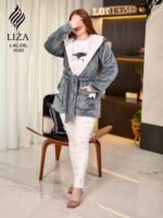 ⁦بيجامة جراي كلاود 3 قطع – Grey Cloud Pajama Home Wear 3 Pieces⁩ - الصورة ⁦4⁩