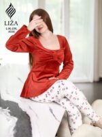 ⁦رويال ريد فيلفيت – Royal Red Velvet Home Wear⁩ - الصورة ⁦3⁩