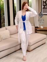 ⁦بيجامة ليزا هارت بيت 3 قطع – Liza Heartbeat Pajama Home Wear 3 Pieces⁩ - الصورة ⁦3⁩