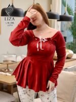 ⁦ليزا رومانس إليجانت بيبلوم – Liza Romance Elegant Peplum Home Wear⁩ - الصورة ⁦2⁩