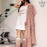 بونشو زيجزاج دريم 3 قطع – Zigzag Dream Poncho Home Wear 3 Pieces