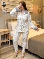 ⁦كلاسيك بلوم كم طويل – Classic Bloom Long Sleeve Home Wear⁩ - الصورة ⁦4⁩